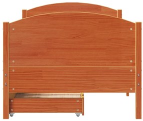 Cama sem colchão 100x200 cm pinho maciço castanho-mel