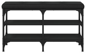 Banco sapateira 82x32x47 cm derivados de madeira preto