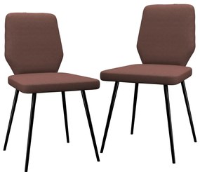 vidaXL Cadeiras de jantar 2 pcs tecido castanho