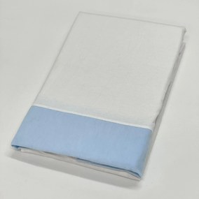 Jogo de Cama Bebé Branco com Azul FLANELA