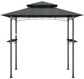 Gazebo churrasco prateleiras laterais 240x150x243 aço antracite