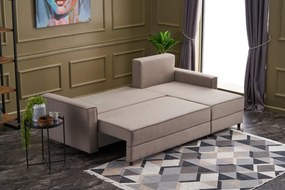Sofá-cama de Canto Ece – Creme – 242 x 88 x 90 cm