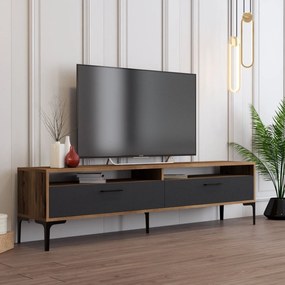 Móvel TV Istanbul – Nogueira e Antracite – 180x35x47 cm