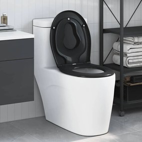 vidaXL Assento de Toilette de Liberação Rápida Preto
