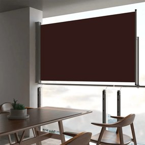 vidaXL Toldo lateral retrátil para pátio 140x300 cm castanho