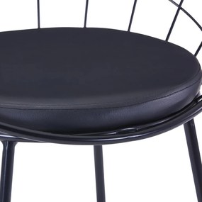 Cadeiras jantar c/ assentos em couro artificial 4 pcs aço preto