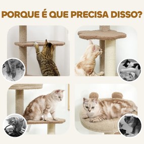 PawHut Arranhador para Gatos Altura 133 cm Arranhador para Gatos com C