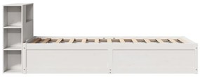 Cama sem colchão 90x200 cm madeira de pinho maciça branco