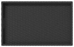 Mesa bandeja dobrável 65x40x75 cm vime PE preto