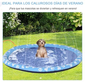 Tapete Aquático para Cães – Splash Pad com Pulverizador Ø150 cm, PVC R