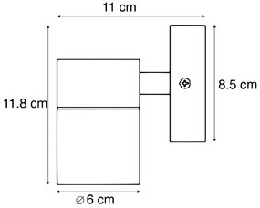 Candeeiro de parede exterior preto em aço inoxidável IP44 - Solo Moderno