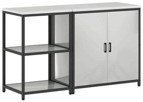 Conjunto de Armazenamento de Cozinha com prateleira 2 pcs Prata