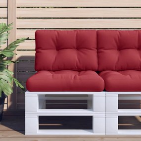 vidaXL Almofadões para móveis de paletes 2 pcs tecido vermelho tinto