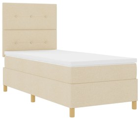 Cama Box Spring com Colchão Creme de Solteiro