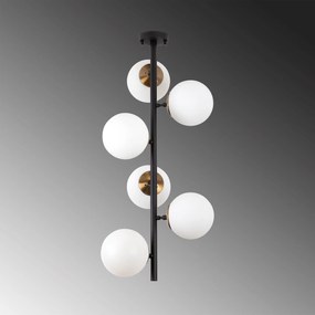 Candeeiro de Teto Fazli – Preto, Antigo e Creme – 40 x 40 x 83 cm
