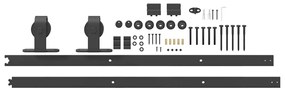 Kit de ferragens para porta deslizante 200 cm aço preto