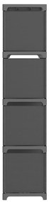 Unidade de prateleiras 12 cubos 103x30x141 cm tecido cinzento