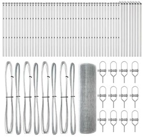 Cerca de Arame Soldado com 13 Postes 0.5x100 m Aço Galvanizado