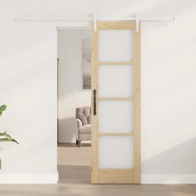 Porta Deslizante vidaXL com Conjunto de Hardware 61x198.5 cm Madeira S