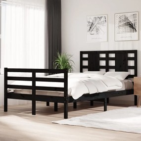 3104282 vidaXL Estrutura de cama 120x200 cm madeira de pinho maciça preto