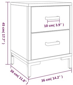 Mesa de cabeceira 36x30x45 cm pinho maciço castanho