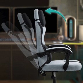 Cadeira de Escritório Miltona Fabric Cinzento e Preto