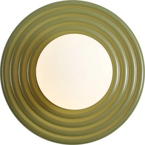 Candeeiro de Parede Retro Verde com Opala Redonda 20cm IP44 - Lila