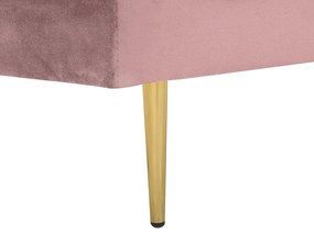 Chaise-longue à esquerda em veludo rosa MIRAMAS Beliani