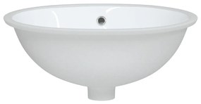 Lavatório casa de banho oval 47x39x21 cm cerâmica branco