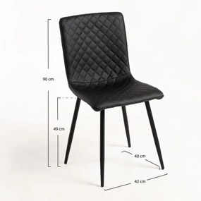 Cadeira Rom Couro sintético - Preto