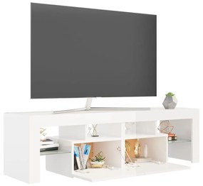 Móvel de TV Luna com luzes LED de 140cm - Branco Brilhante - Design Mo