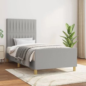 vidaXL Estrutura de cama sem colchão 80x200 cm tecido cinzento-claro