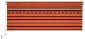 Toldo retrátil manual com estore 4,5x3 m laranja/castanho