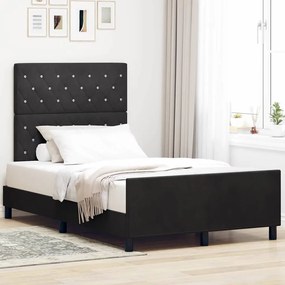 vidaXL Cama Box com cabeceira Preto 120 x 200 cm Veludo