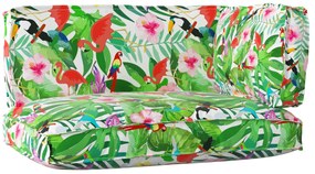 vidaXL Conjunto de Almofadas para Palete Floral 3 pcs Selva Tropical
