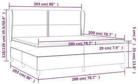 Cama com molas/colchão 200x200 cm couro artificial branco