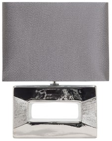 Candeeiro de mesa em porcelana com formato retangular e cor cinzenta ONYX Beliani