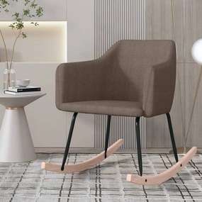 vidaXL Cadeira de baloiço tecido cinzento-acastanhado