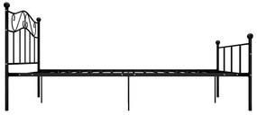Estrutura de cama em metal 140x200 cm preto