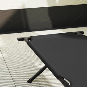 Cama de Sol Dobrável com Bolsa de Transporte Preta 600D Tecido Oxford
