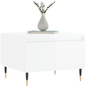 Mesas de centro 2pcs 50x46x35cm deriv. madeira branco brilhante
