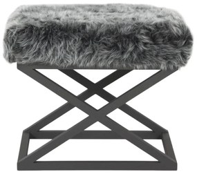 Pouffe Capraz – Preto e Cinzento – 50 cm x 42 cm x 40 cm