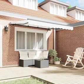 Toldo Retrátil Manual Branco e Antracite