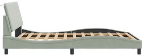 Estrutura de cama sem colchão 120x200 cm veludo cinzento-claro