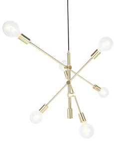 Candeeiro de suspensão Art Deco latão 6-luzes - Sydney