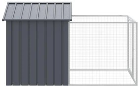 Casota para cães com parque aço galvanizado antracite