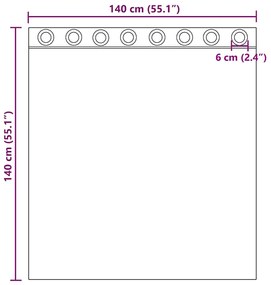 Cortinas de voile com ilhós 2 pcs castanho 140x140 cm