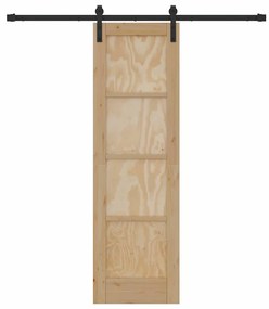 Porta Deslizante vidaXL com Conjunto de Ferragens 61x198.5 cm Madeira