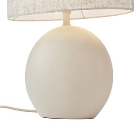 Candeeiro de Mesa Japandi Bege com Abajur de Linho - Timo Japandi