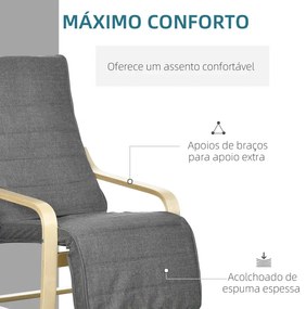 Poltrona Massizo Ajustável - Cinzento - Design Moderno